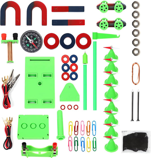 Labs Junior Science Magnetic Science Kit,70PCS STEM Magnetic Teaching Tools,Electricity Discovery Circuit and Magnetism Experiment Kits Science Educational Toys