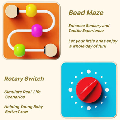 Busy Board for 1 Year Old, Montessori Toys for Toddler 1-3, Boys Girls Birthday Gifts