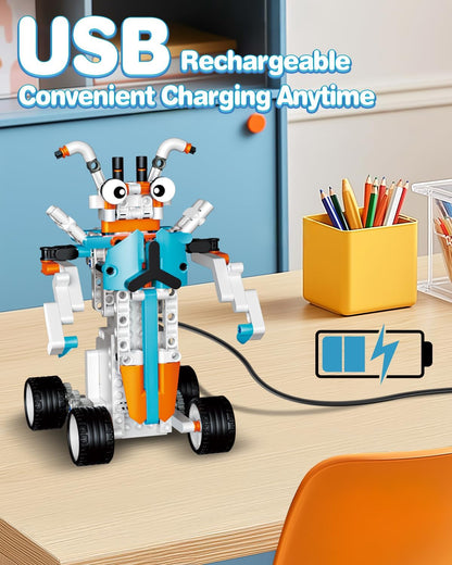 Robot Building Kits for Kids, Stem Toys for Boys Age 8-12, APP & Remote Control Educational Coding Building Sets, Programmable Robot for Kids, Rechargeable Robotic Kit Gifts for Girls Boys