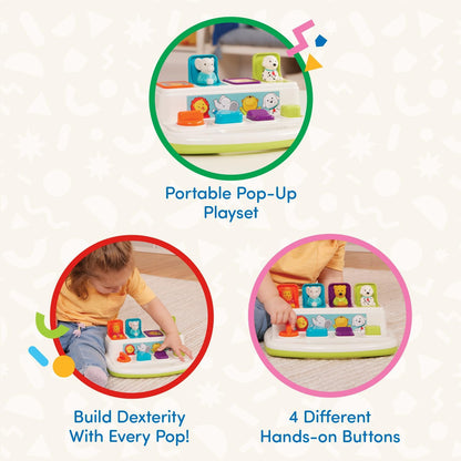 Battat – Stacking Toy – Educational & Dexterity Toy – Nesting Cup Playset – Water & Beach Toys – 18+ Months – Stack Up Cups, Medium, 10 Pieces Set