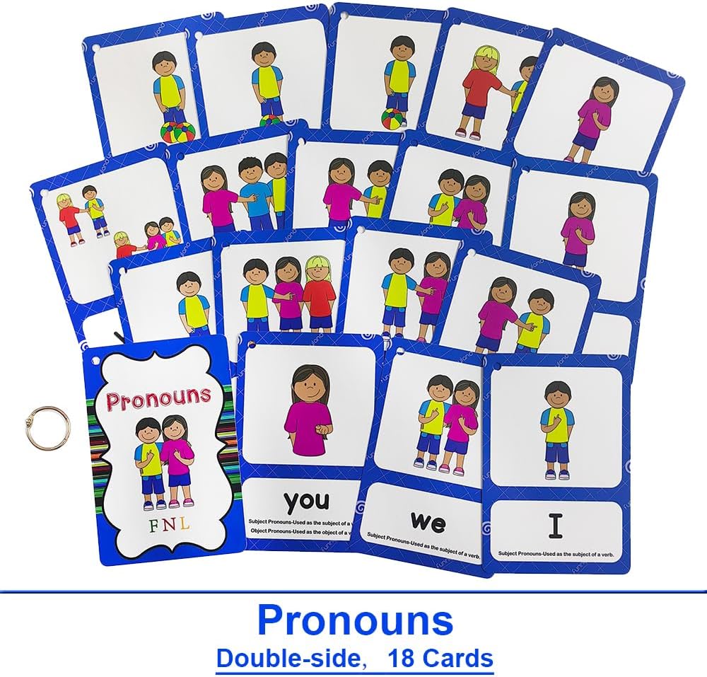 Lilias Irregular Past Tense Verbs English Grammar Double-Side Learning Flash Cards - 24 Card Set for Homeschool, Preschool, Primary School, ESL, Autism, Vocabulary Building