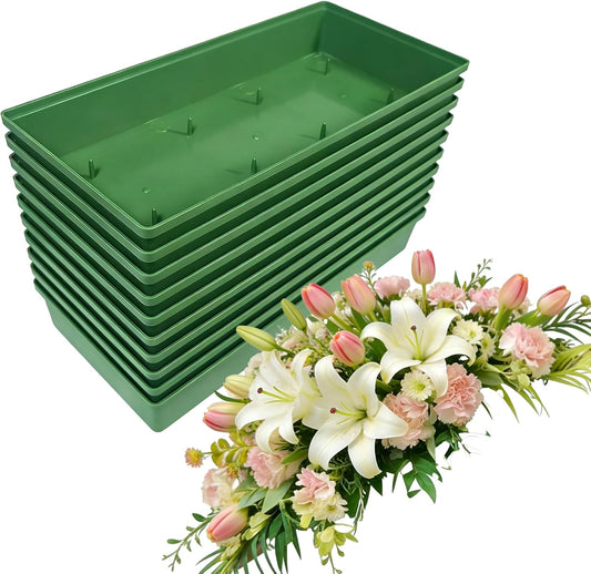 10Pcs Floral Foam Tray 10.7 Inch Plastic Tray for Flower Foam, Flower Arrangements Supplies, Table Centerpieces for Wedding Party Festival