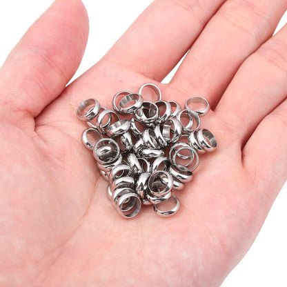 BEADIA Stainless Steel Spacer Beads 3x2.5mm Round Loose Charm Caps Beads for DIY Jewelry Making 100pcs with 1mm Hole