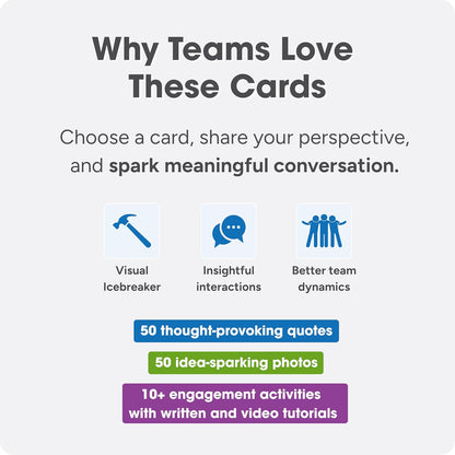 We! Connect Cards - Conversation Cards to Build Trust & Connection - Ideal Office Games, Ice Breakers & Educational Team Building Games - Featured by TEDx (60 Color-Coded Pieces)