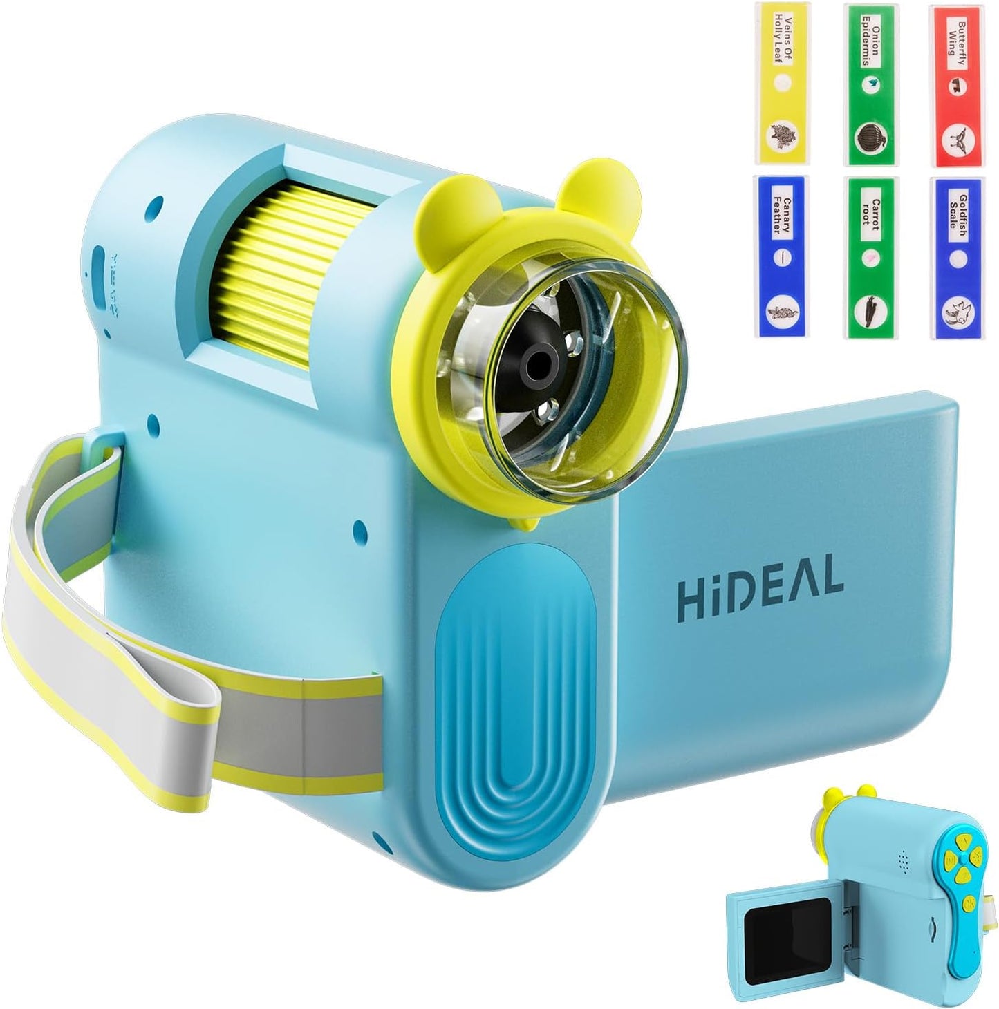 Hideal HP60 IPS Microscope for Kids: [Auto On & Off] [3-in-1] 2" Portable Handheld Microscope Miniscope, Pocket Mini Scope Educational Science Kit, Christmas Birthday Gifts for Kids, PC View, Blue