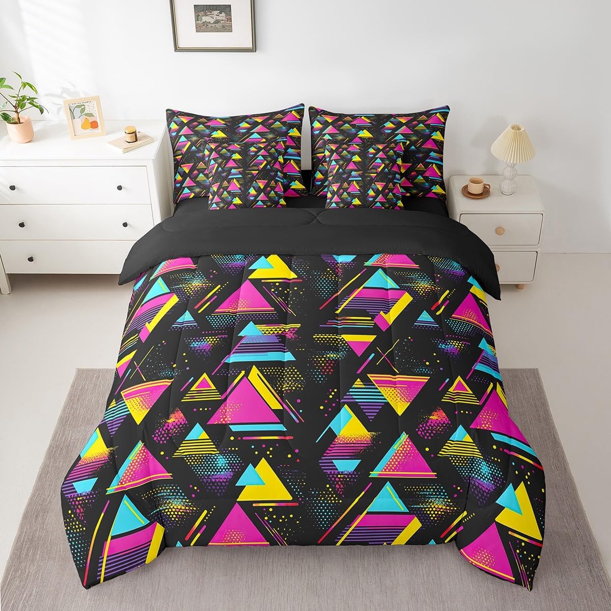 Erosebridal Chemical Equation Bed in a Bag Queen Comforter Set 7 Piece,Chemistry Bedding Sets Science Students Learning Gift Sheet Set with Comforter,Molecular Formula Education Bed Set - Colors B