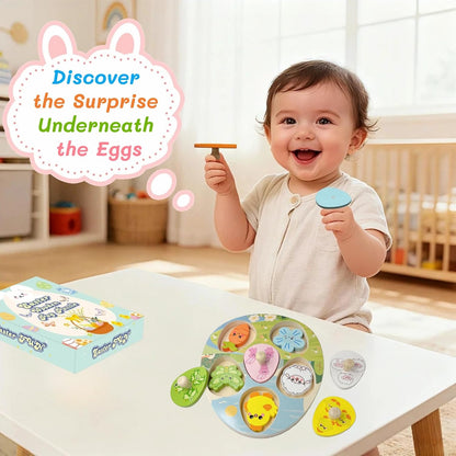 Easter Wooden Peg Puzzles Montessori Educational Toys for Toddlers 1-3 Years, Easter Basket Stuffers Party Favors for Boys Girls