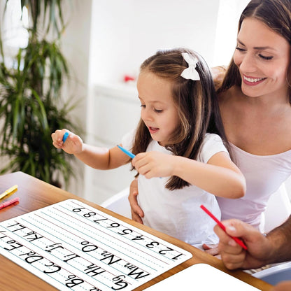 24Pcs Place Value Chart Dry Erase Flash Cards Double Sided Addition Subtraction Cardboard Math Whiteboard Math Manipulatives Teacher Portable Tool 12" x 9"