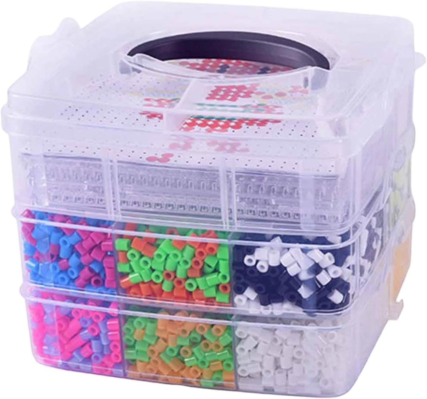Colaxi Beads Kit,5mm Melty Beads Set Gift Puzzles Toys with Case Iron Bead for Arts Crafts Supplies Easter Girls Boys Christmas