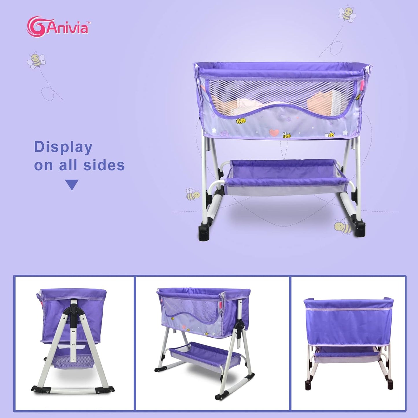 Anivia Stroller Toy Collection Doll Stroller Baby Doll Accessories for Toddlers 1-3Heart Design Gifts for Toddlers and Girls Toy Stroller