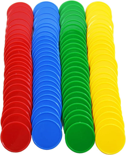 Smartdealspro Set of 100 1 Inch Opaque Plastic Learning Counters Mini Poker Chips Game Tokens with Storage Box (Pink)