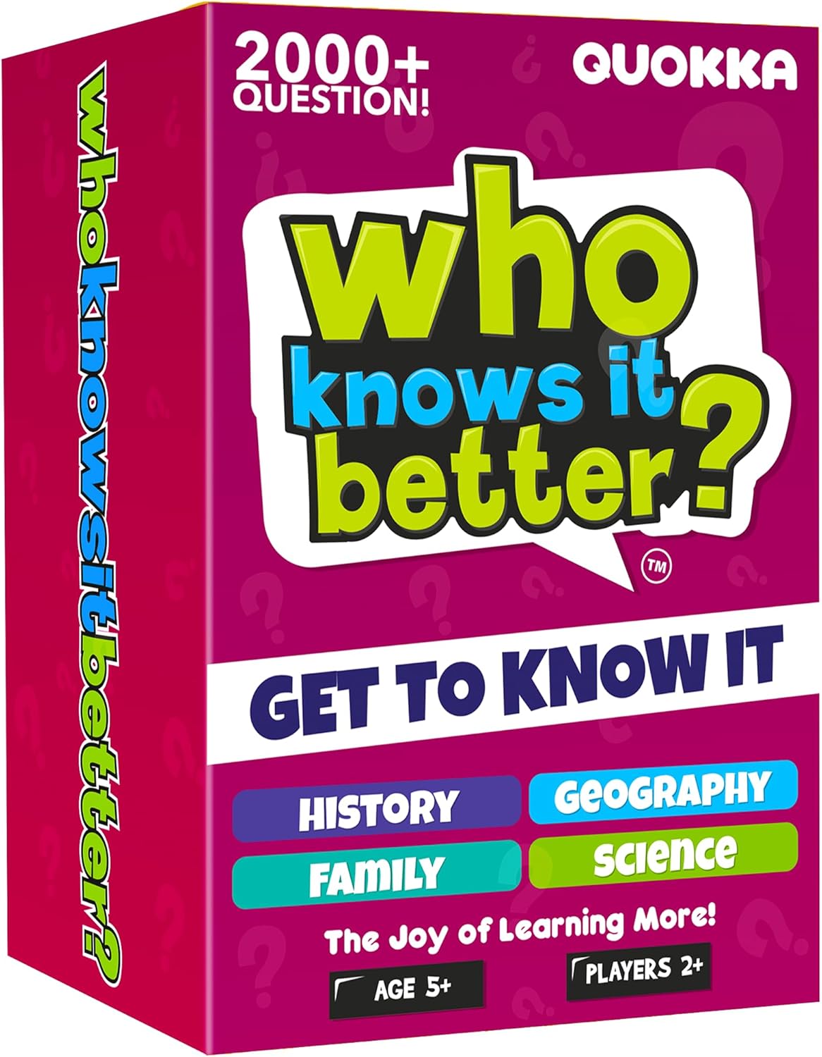 QUOKKA Board Games for Kids 8-12 and Family - Set of 4 Who Knows It Better? - 2000+ Questions Across Biology, Culture, STEM and Math - Educational Trivia Cards for Learning and Game Night