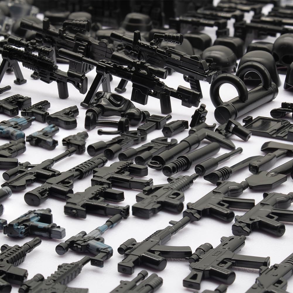 Army Equipment Gear Sets, Swat Team Building Block Toys, Special Military Soldier Style Weapon Sets, Military Weapon Pack Accessories Kits Toys, Accessories Compatible with Major Mini figure