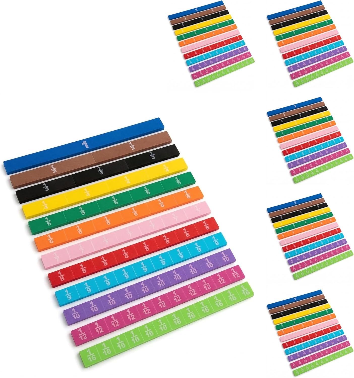 EHR Magnetic Fraction Tiles Set (6 Set) for Fractions Math Manipulatives – Educational Tool for Kids in 3rd to 5th Grade