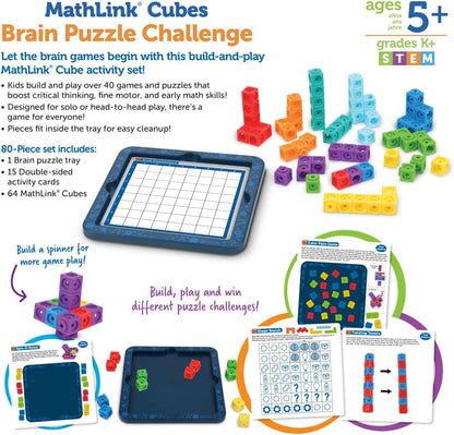 Learning Resources MathLink Cubes Kindergarten Math Activity Set Sea Adventures! - 115 Pieces, Age 5+, STEM Teaching Toys, Kindergartner Games