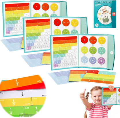 Magnetic Fraction Educational Puzzle, Magnetic Fraction Tiles, Magnetic Rainbow Fraction Tiles Circles, Math Manipulatives for Elementary School (1pc)