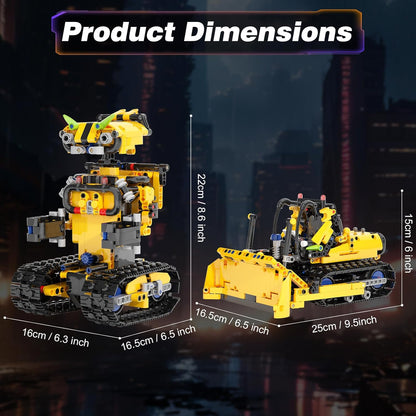Sciencow 2-in-1 Build a Robot Kit, Remote & APP Controlled Robotic Building Blocks Toys STEM Projects for Kids Ages 8 9 10 11 12 13 14,Chirstmas Birthday Gift for Boys (RC Mars Rover)