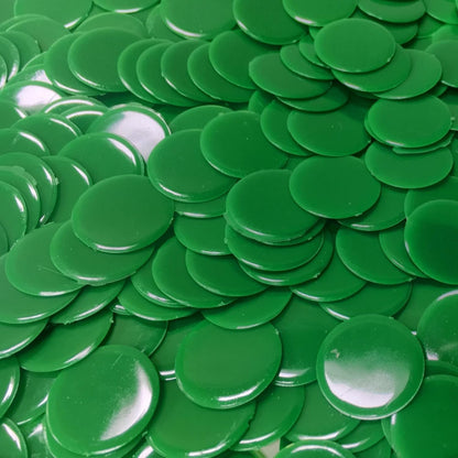 MR CHIPS Plastic Bingo Chips for Games 500 Count Bag - Solid and Transparent Colors Counting Green 3/4 Inch