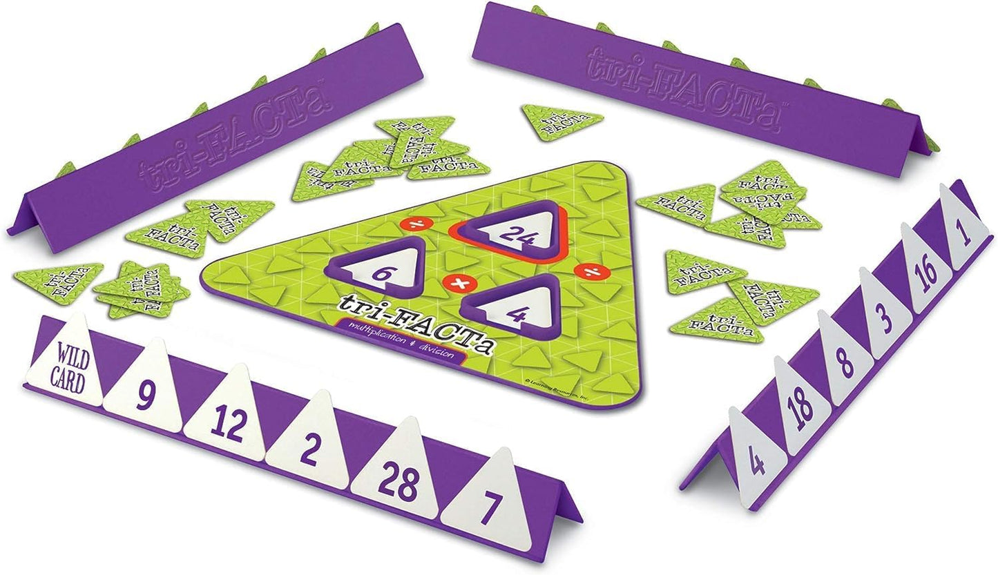 Learning Resources Tri-FACTa Multiplication & Division Game - Math Manipulatives, Kid Montessori Board Games, Classroom Must Haves, STEM Number Cards, Critical Thinking, Back to School, Kids Gifts