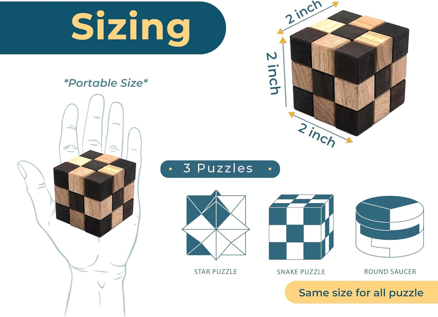 BSIRI 16 in 1 Wooden Brain Teaser Puzzles for Adults and Teens or Kids Interlocking 3D Mini Wood Mind Games Hand Puzzle Teasers Set Toys Coffee Table Games Gift