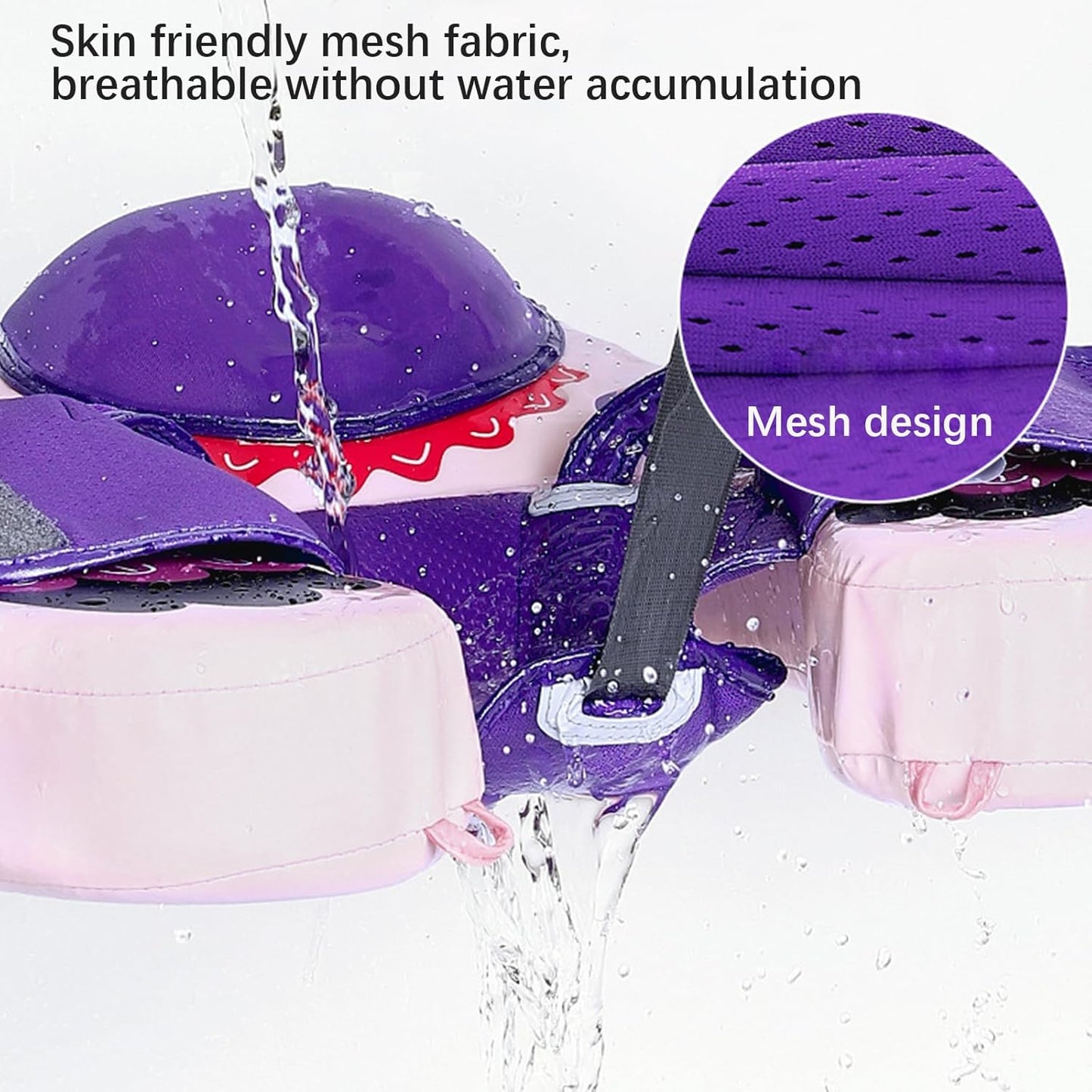 Baby Pool Float with UPF50+ 3D Adjustable Canopy, Add Tail Mambobaby Float Non Inflatable Infant Floats for Pool, Cartoon Narwhal Baby Floats (NPink with Canopy-U05NPCTLUROHML01U05)