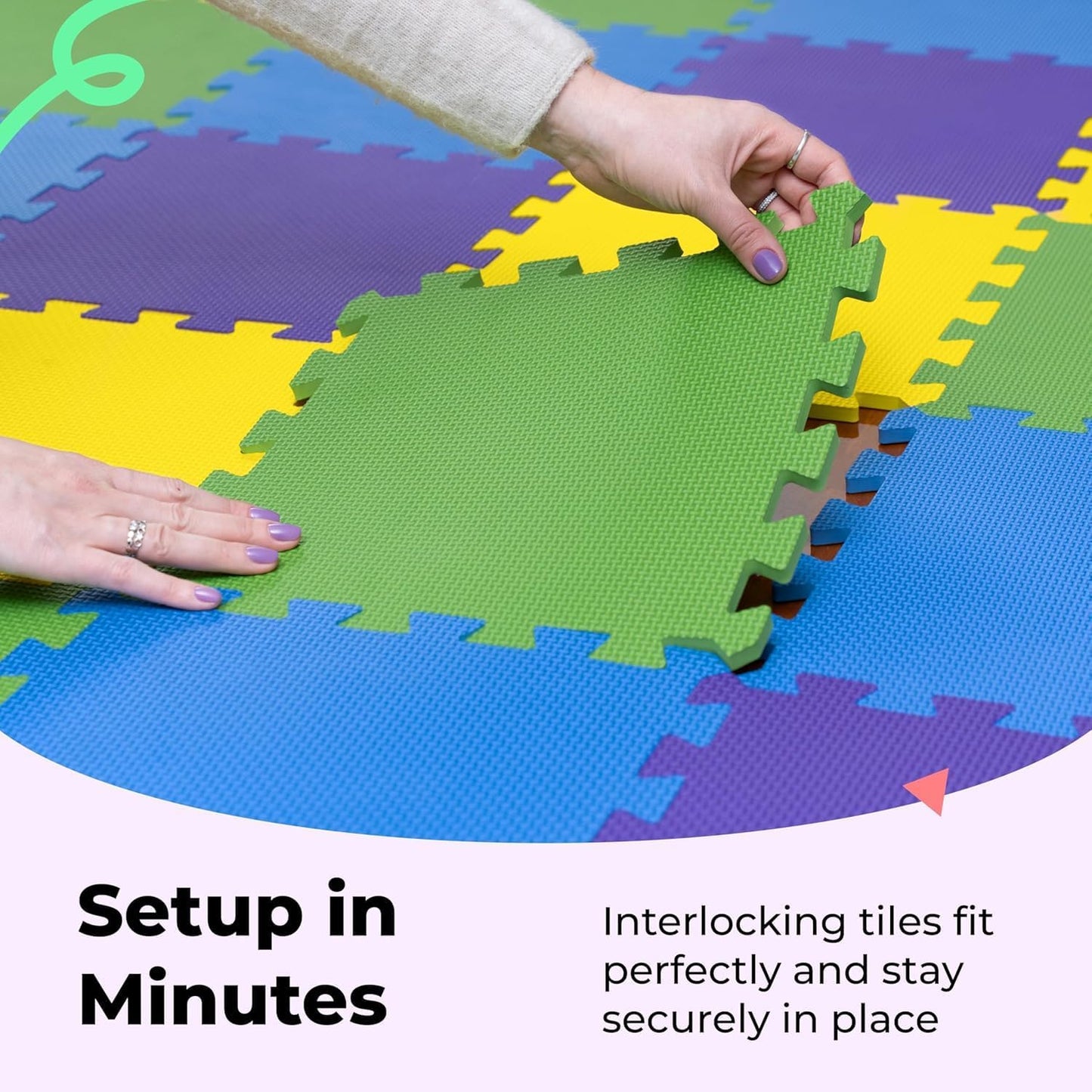 MioTetto Baby Play Mat, Soft Foam Floor Tiles for Kids. Adjustable Interlocking Foam Tiles, Fits with 50x50 Playpen Baby mat for Crawling & Development, Safe & Non-Toxic Playmat for Babies 6-12 Months