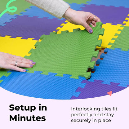 MioTetto Baby Play Mat, Soft Foam Floor Tiles for Kids. Adjustable Interlocking Foam Tiles, Fits with 50x50 Playpen Baby mat for Crawling & Development, Safe & Non-Toxic Playmat for Babies 6-12 Months