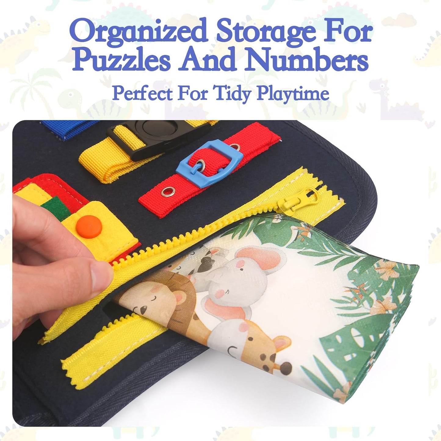 PhysioPhyx Withosent Busy Board Toddler, 4 Capas Juguetes Montessori, Tablero Sensorial Montessori Activity Board, Aprende a Vestir Educación Temprana para Niños de 3 4 Años