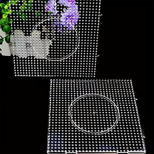 6 PCS Fuse Beads Pegboards Kits, Plastic Bead Boards, Large Square Clear Beads Pegboards for Kids Craft Bead, DIY Craft Bead