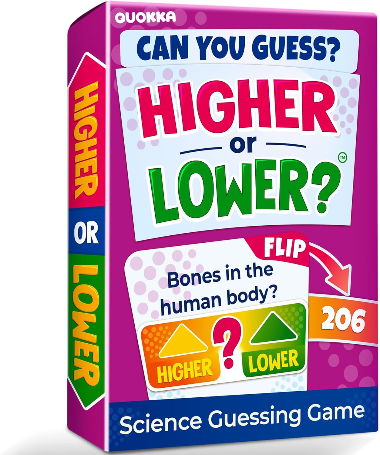 QUOKKA Trivia Board Games for Kids and Adults – Family Board Games for Family Game Night – Higher or Lower Trivia Cards for Kids 8-12 – Guess Fun Questions – Educational Card Game for Families&Teens