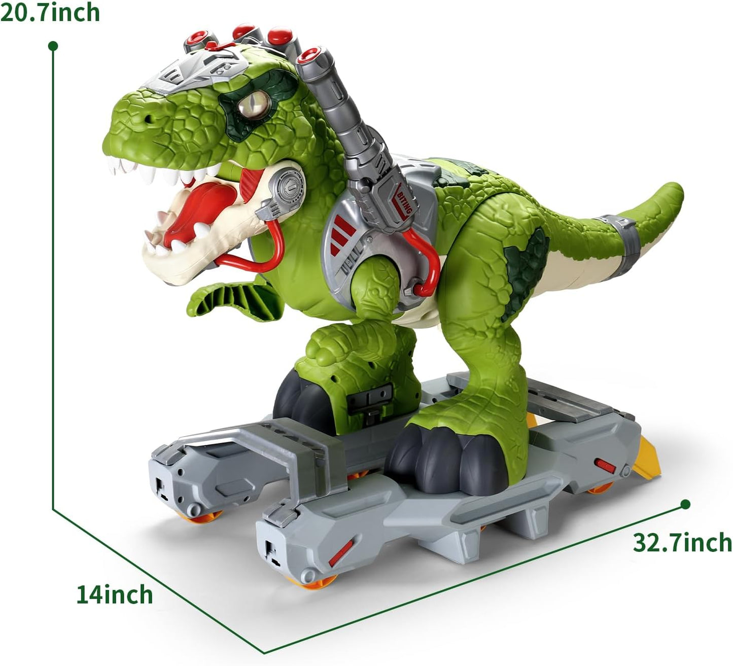 Kids Electric Dinosaur Ride On Toys, Toddler Ride On Cars with Music, Light & Smoke, Preschool Kids Scooter Foot-to-Floor Walker, Toddler Electric Car Toy Chrismas Birthday Gifts Indoor Outdoor,Yellow