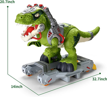 Kids Electric Dinosaur Ride On Toys, Toddler Ride On Cars with Music, Light & Smoke, Preschool Kids Scooter Foot-to-Floor Walker, Toddler Electric Car Toy Chrismas Birthday Gifts Indoor Outdoor,Yellow
