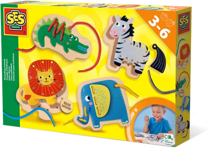 SES Creative 14487 My First - Lacing Wooden Animal Beads
