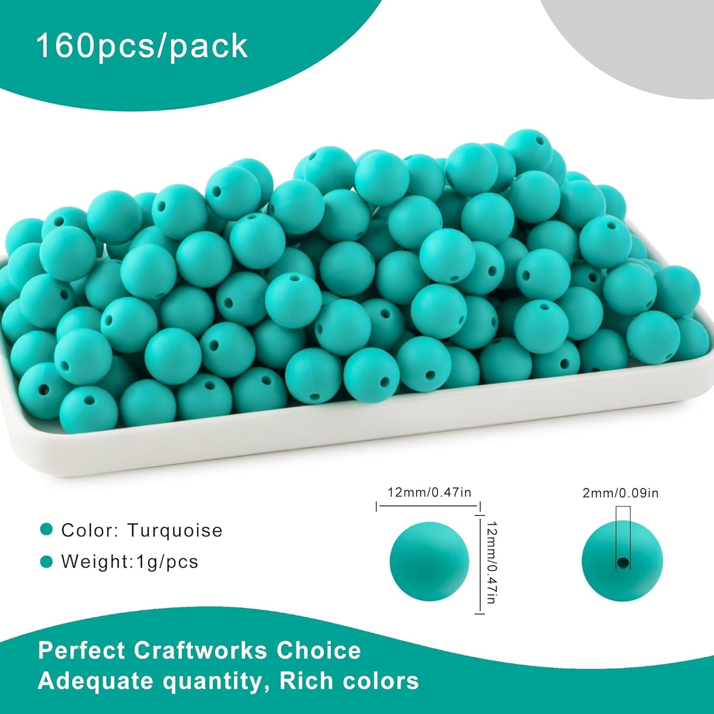 65Pcs 19mm Silicone Beads for Keychain Making Bracelet Necklace, Bulk Round Silicone Beads for Pens（Christmas Green） - Colors A