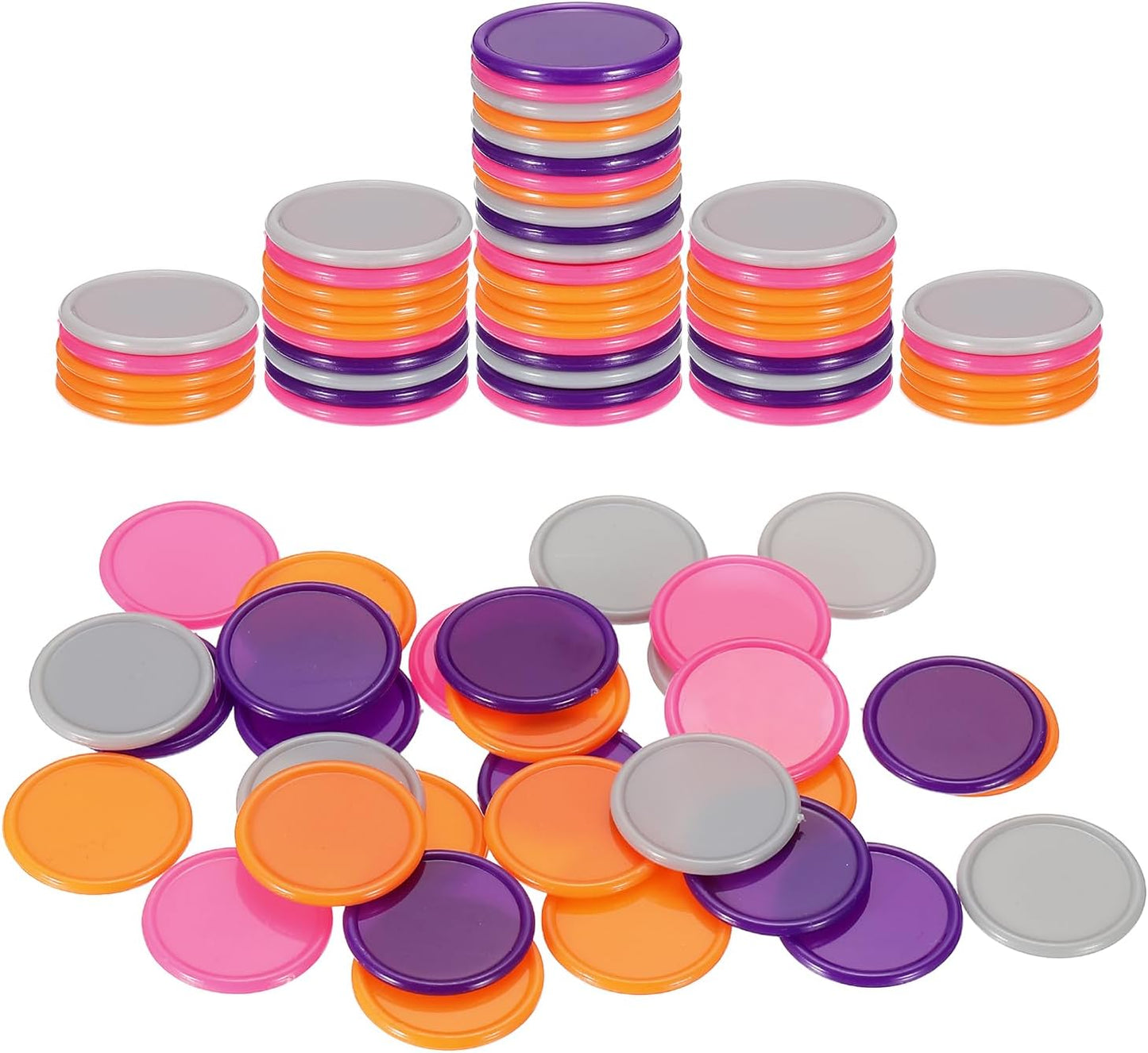 uxcell 100Pcs 0.8 Inch Plastic Poker Chips, Mini Bingo Chips Learning Counters Counting Counters Disks Markers Opaque Game Tokens for Game Play Math Counting, Yellow