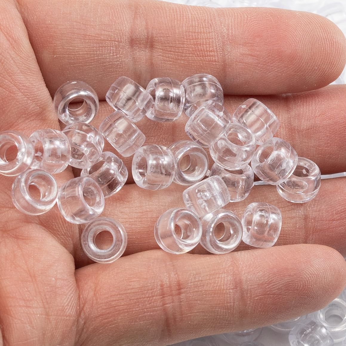 Gxueshan 1000 Pcs Acrylic Black Pony Beads 6x9mm Large Hole Pen Hair Kandi Beads Bulk for Friendship Bracelet Necklace Jewelry Making Earring Braiding Kit
