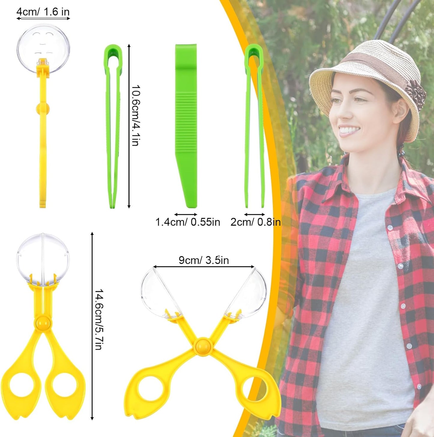 Mudder 12 Pieces Fine Motor Skill Toys Includes 6 Handy Scoopers 6 Jumbo Tweezers Bug Insects Tweezer Backyard Explorer Outdoor Tool Sensory Class Learning Tool Nature Exploration Observation