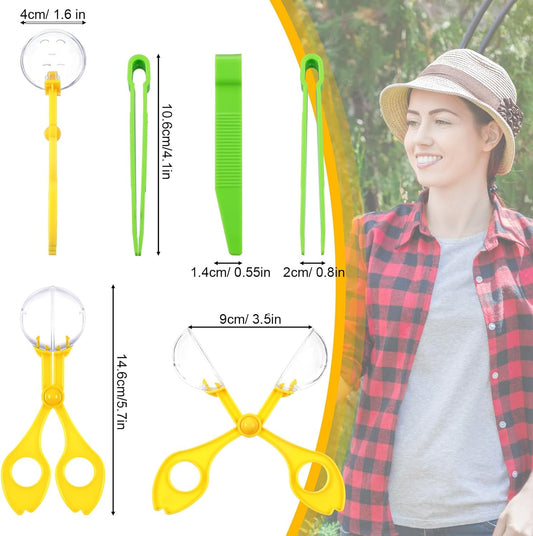 Mudder 12 Pieces Fine Motor Skill Toys Includes 6 Handy Scoopers 6 Jumbo Tweezers Bug Insects Tweezer Backyard Explorer Outdoor Tool Sensory Class Learning Tool Nature Exploration Observation