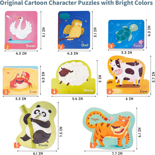 TOI Leveled Puzzles for Kids Aged 2.5 and Up, Toddler Puzzle Preschool Learning Jigsaw Puzzles, Large Pieces Educational Game for Boys Girls, Classic Education Step 2