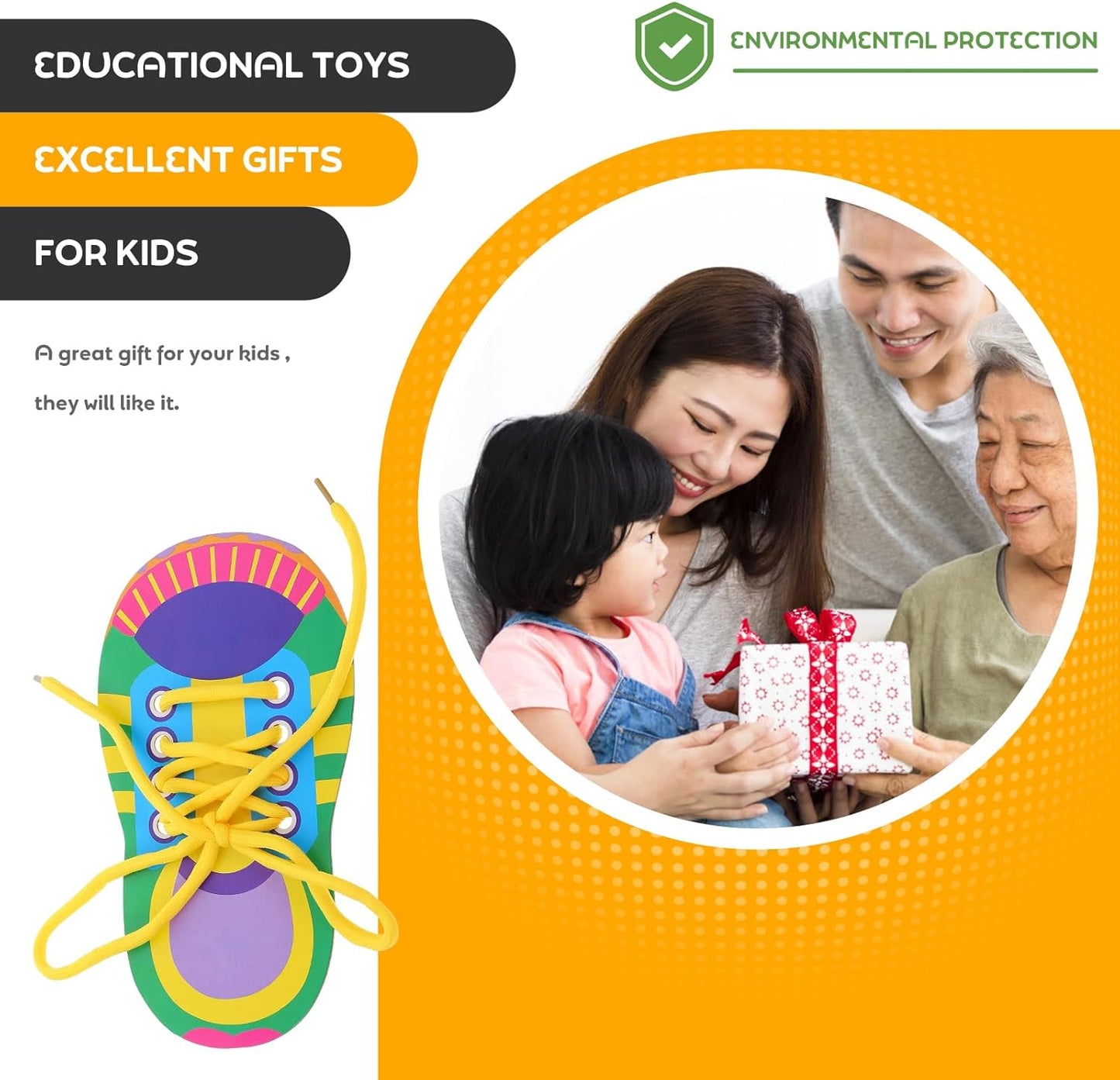 NUOBESTY 5 Sets Shoelace Threading Toys Educational Lacing Toys for Kids Learn to Tie Shoelaces Early Childhood Practice Kit 7.08X3.93In