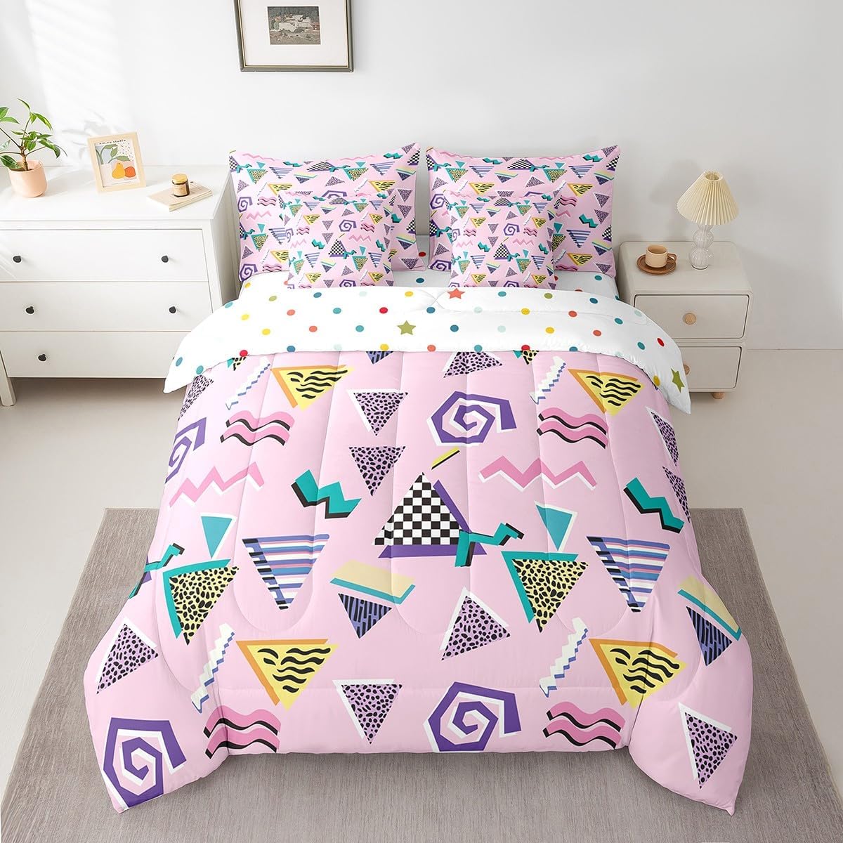 Erosebridal Chemical Equation Bed in a Bag Queen Comforter Set 7 Piece,Chemistry Bedding Sets Science Students Learning Gift Sheet Set with Comforter,Molecular Formula Education Bed Set - Colors A