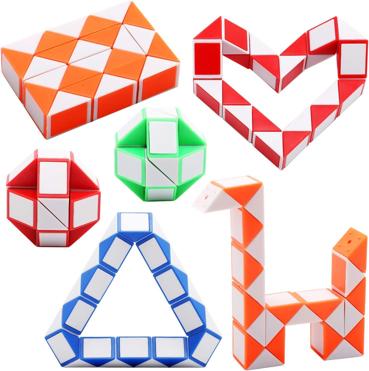 Yeetec 9 Pack 24 Blocks Magic Speed Cubes, Mini Snake Cube, Mini Plastic Puzzle Cube Toy for Kids Party Bag Fillers, Party Supplies, Random Color