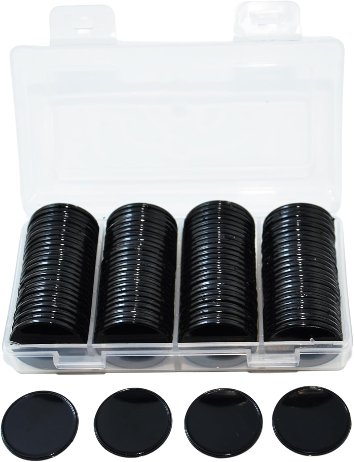 Smartdealspro Set of 100 1 Inch Opaque Plastic Learning Counters Mini Poker Chips Game Tokens with Storage Box (Pink)