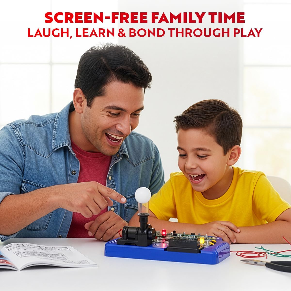 Playz Advanced Electrical Circuit Board Engineering Kit for Kids with 328+ STEM Projects on Electricity, Voltage, Currents, Resistance, & Magnetic Science | Gift for Children Age 8-13+