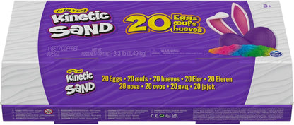 Kinetic Sand, 20-Pack Eggs with 3.3lbs Red, Yellow & Blue Play Sand for Egg Hunts, Party Favors & Goodie Bags, Sensory Toys for Kids Ages 3 and up
