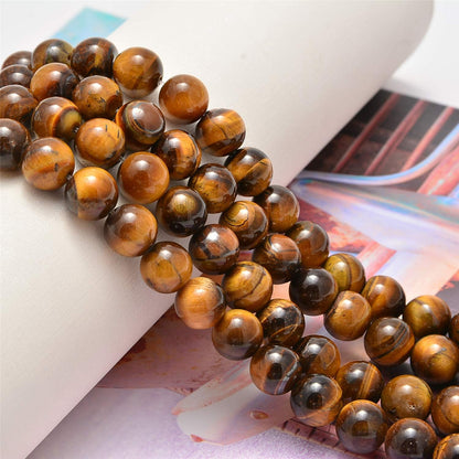 NCB 100pcs Original Natural Stone Beads Gemstone Round Loose Beads 6mm 8mm 10mm (Blue Aventurine, 6mm 100Beads) - Colors B