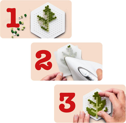 Hama Perlen 3046 Iron-On Beads Advent Calendar, Bead Art Gift Pack with Approx. 5,000 Midi Beads, 5 Small Peg Plates to Clip Together, Motif Template, Ironing Paper, for Children from 5 Years