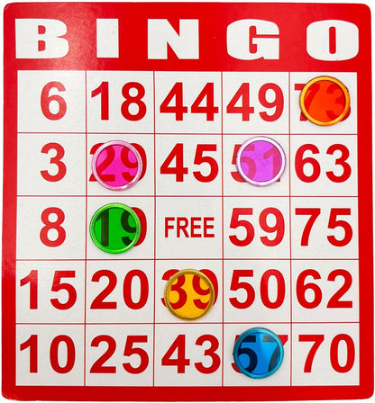JUNWRROW 500 Pieces 6 Color Magnetic Transparent Bingo Counting Chips with Metal Edge