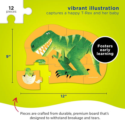 Crocodile Creek 12-Piece Mini Jigsaw Puzzle - Fun Floor Puzzles for Kids Ages 2-4 and Up - Heavy-Duty Shaped Box for Storage - Fire Truck - 12" x 9" Finished
