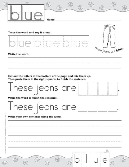 100 Write-and-Learn Sight Word Practice Pages: Engaging Reproducible Activity Pages That Help Kids Recognize, Write, and Really LEARN the Top 100 High-Frequency Words That are Key to Reading Success